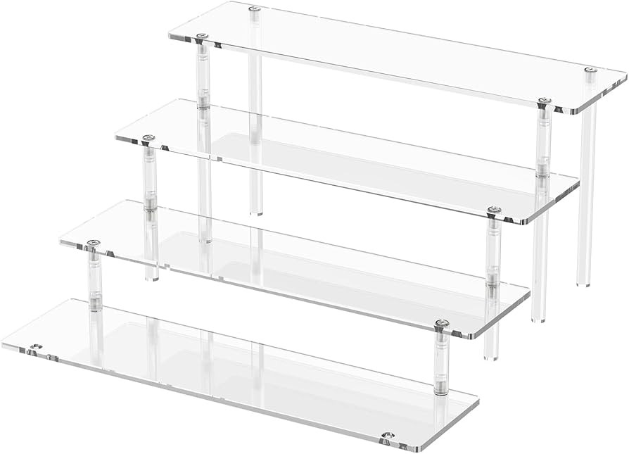 4 Tier Acrylic Display Risers, Clear Perfume Organizer Stand, Large Cupcake Stand Holder, Dessert... | Amazon (US)