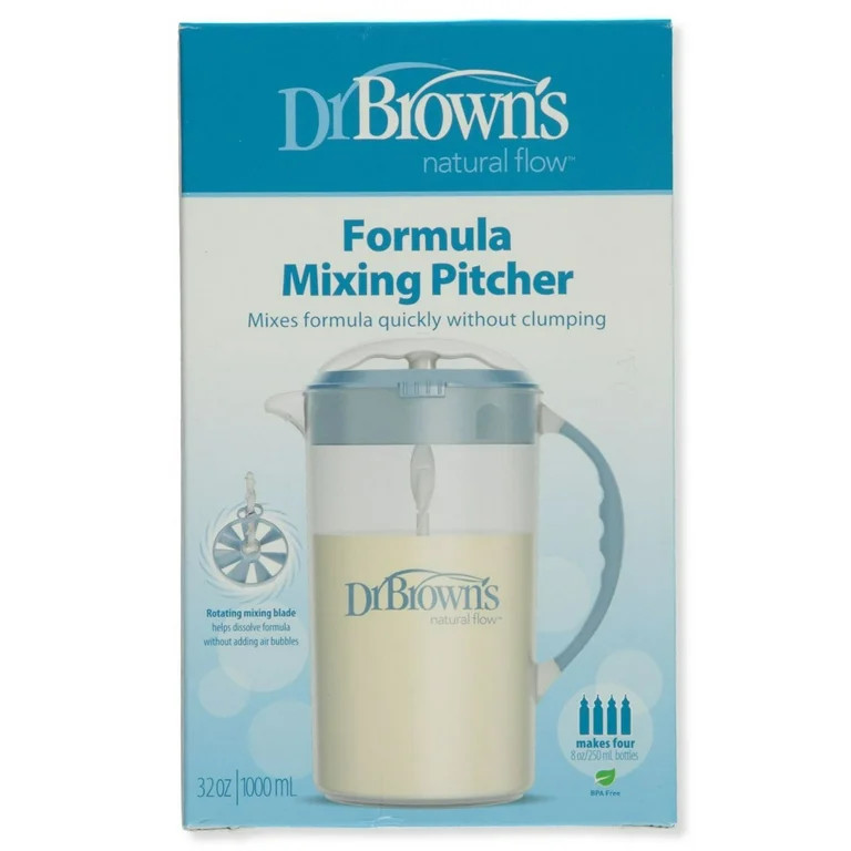 Dr. Brown's Baby Formula Mixing Pitcher, Adjustable Stopper/Locking Lid/No-Drip Spout, Blue 36oz,... | Walmart (US)