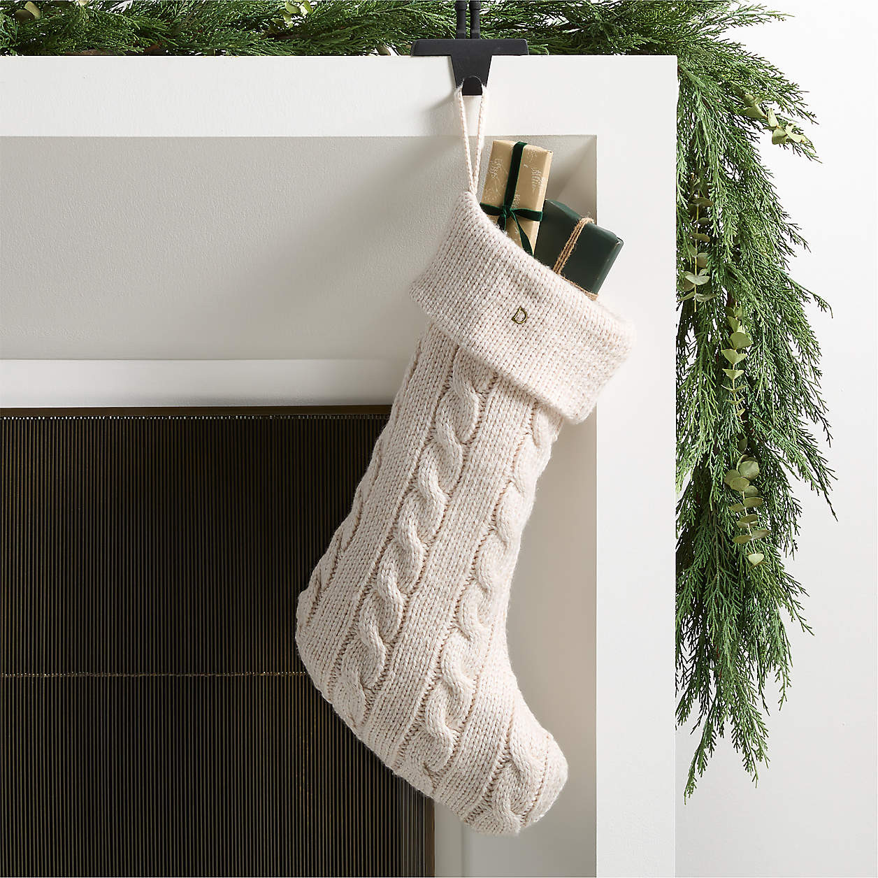 Arctic Ivory Cable Knit Christmas Stocking + Reviews | Crate & Barrel | Crate & Barrel