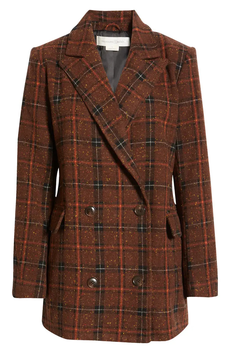 Treasure & Bond Double Breasted Plaid Coat | Nordstrom | Nordstrom