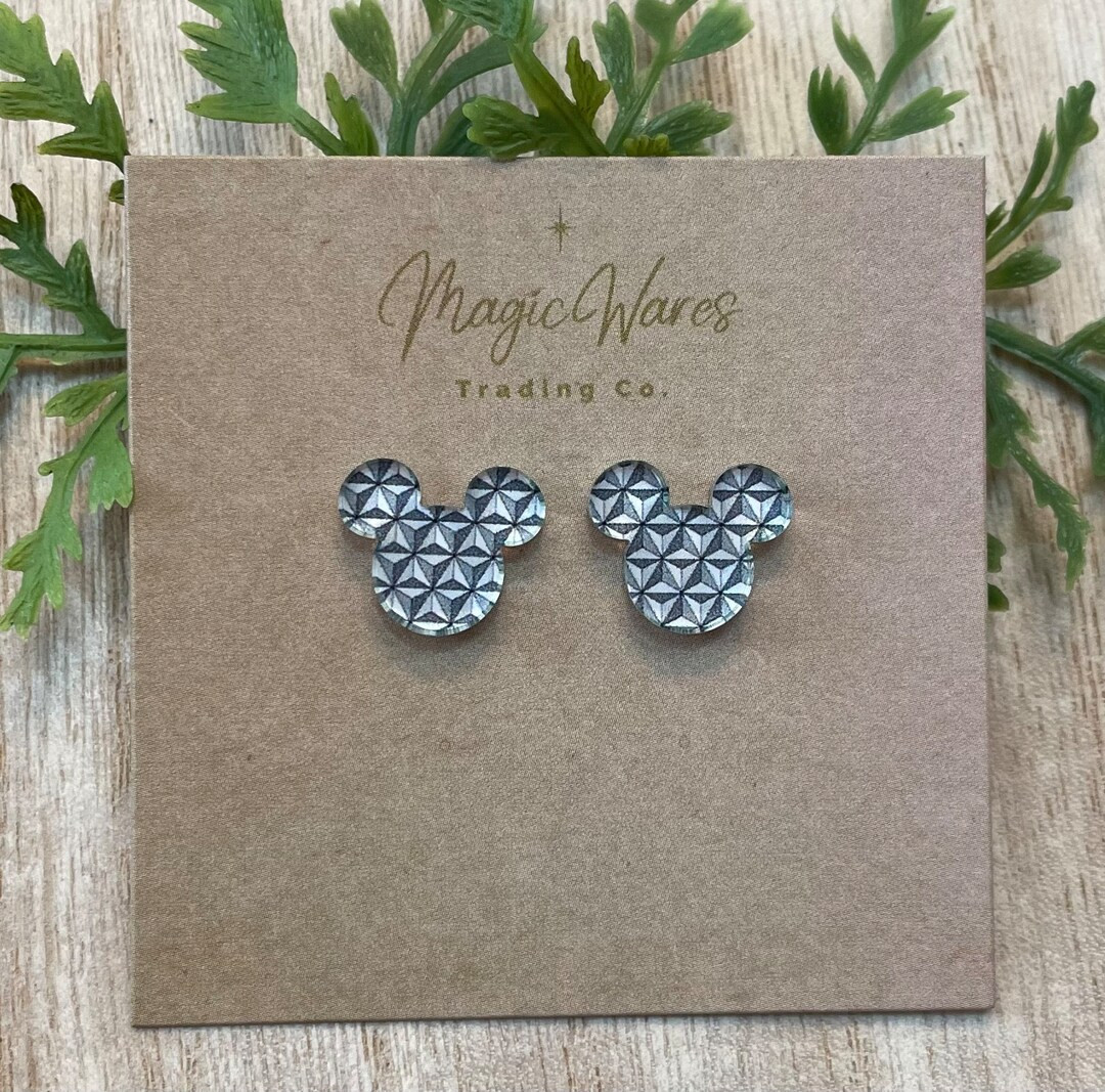 Spaceship Stud, Gray and White Geometric Pattern Acrylic, Laser Cut Earrings, Made to Order, Lase... | Etsy (US)