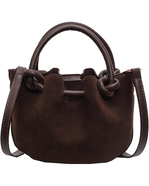 Women's Brown Suede Crossbody Bag,Small Crossbody Bag Shoulder Bag for Women,Small Purse Suede Ba... | Amazon (US)