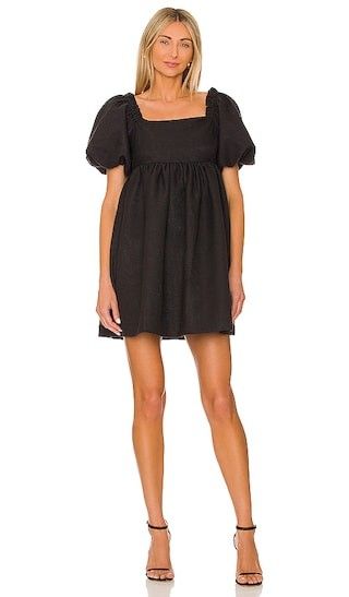 Evelyn Puff Sleeve Mini Dress in Black | Revolve Clothing (Global)