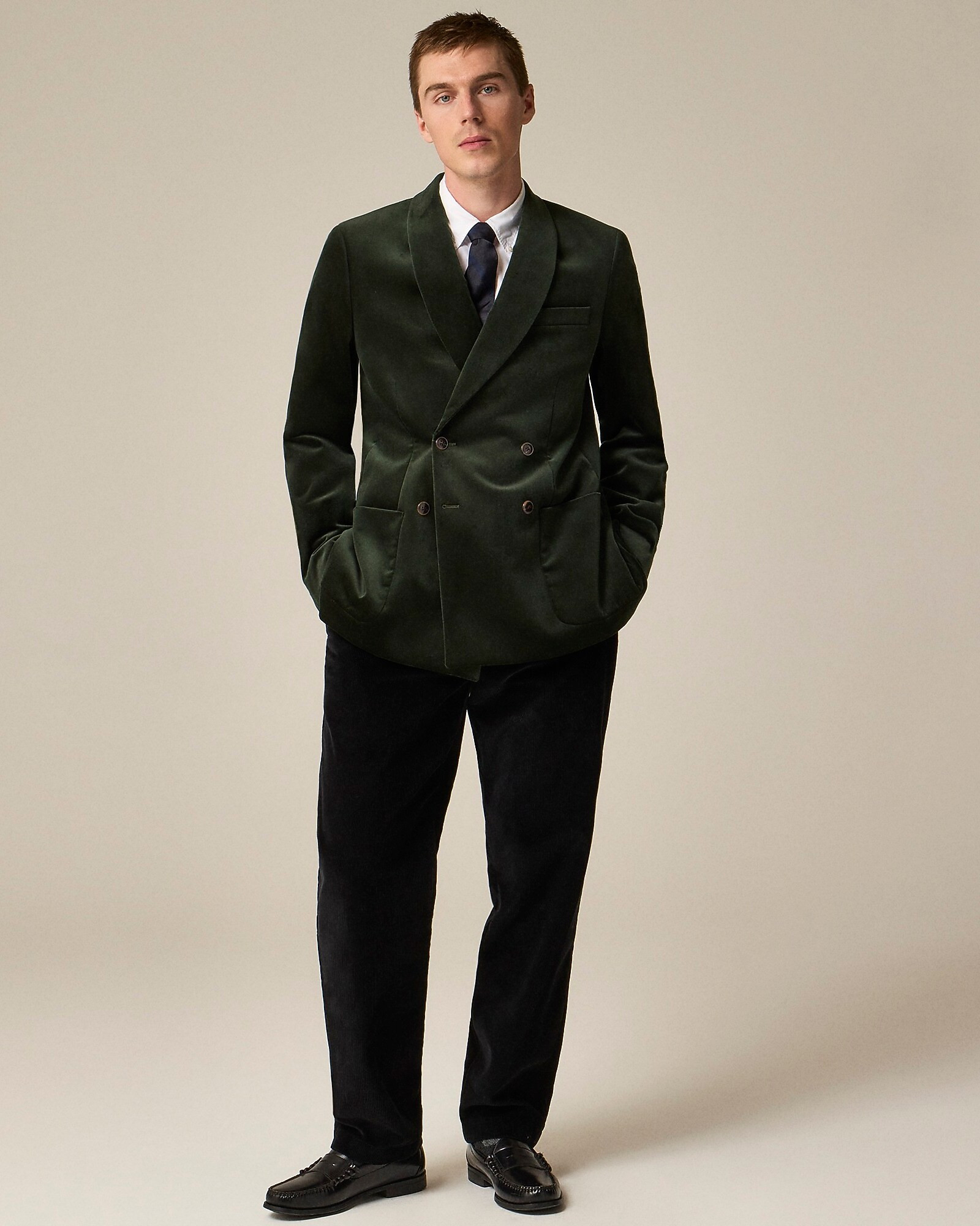 Crosby Classic-fit double-breasted shawl-collar blazer in velvet | J. Crew US