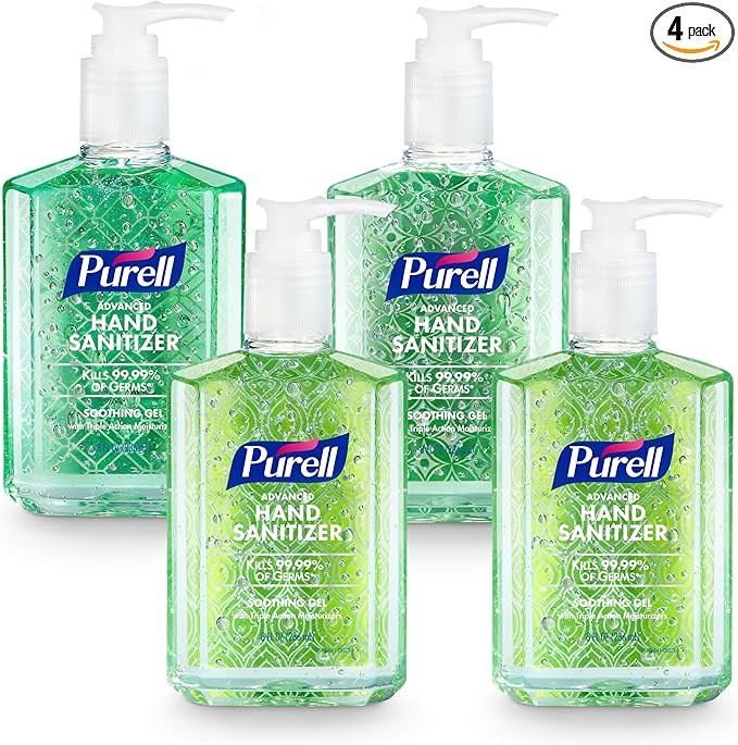 PURELL Advanced Hand Sanitizer Soothing Gel, Fresh Scent, 8 fl oz Pump Bottle (Pack of 4), 9674-0... | Amazon (US)