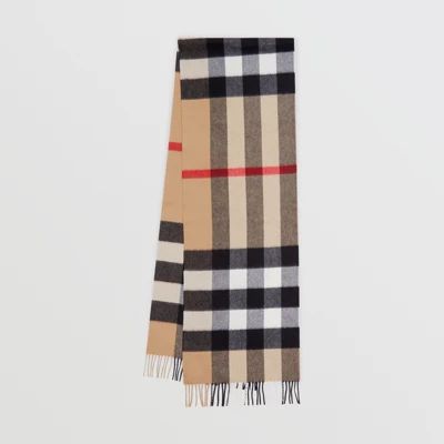 Check Cashmere Scarf in Archive Beige | Burberry United States | Burberry (US)