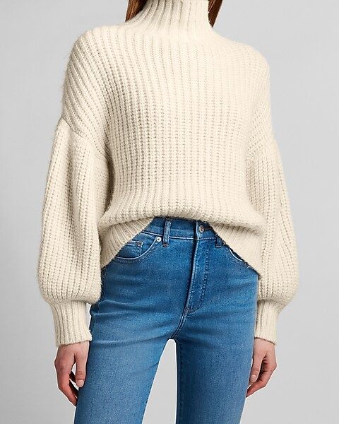 Chunky Balloon Sleeve Turtleneck Sweater | Express