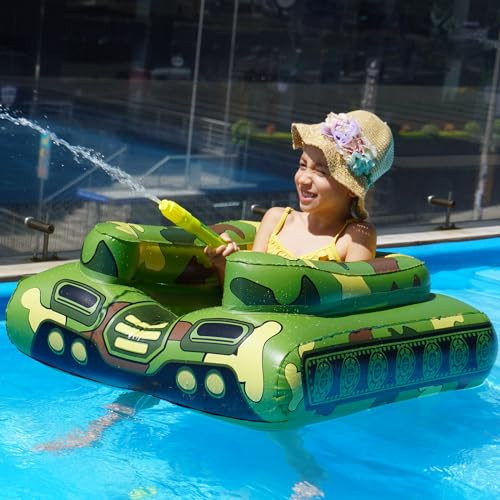 Inflatable Tank Pool Floats Kids - Jasonwell Toddler Pool Floaties Swimming Pool Tank with Water Cannon Gun Swim Floaty Rafts Lake Beach Party Pool Toys for Boys Girls Toddlers Kids | Amazon (US)