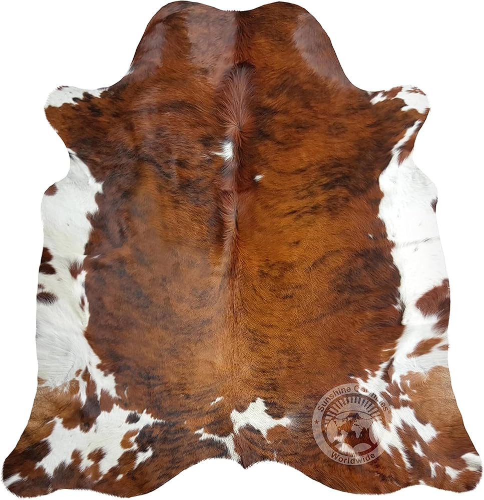 Sunshine Cowhides 100% Genuine Brindle Tricolor Cowhide Rug - Modern Style Animal Skin Rug & Floo... | Amazon (US)