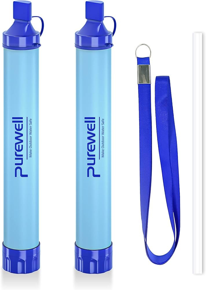 Purewell Outdoor Water Filter Personal Water Filtration Straw Emergency Survival Gear Water Purif... | Amazon (US)