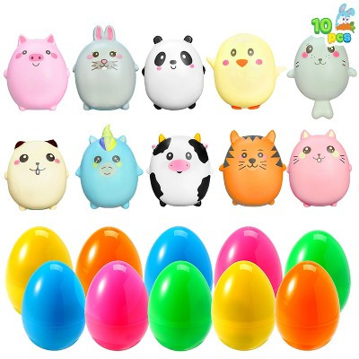 Joyfy 10 Packs Prefilled Jumbo Easter Eggs with Squishy Toy, Cute Animal Stress Relief Toys for Kids Easter Egg Hunt, Party Favor, Basket Stuffers | Target