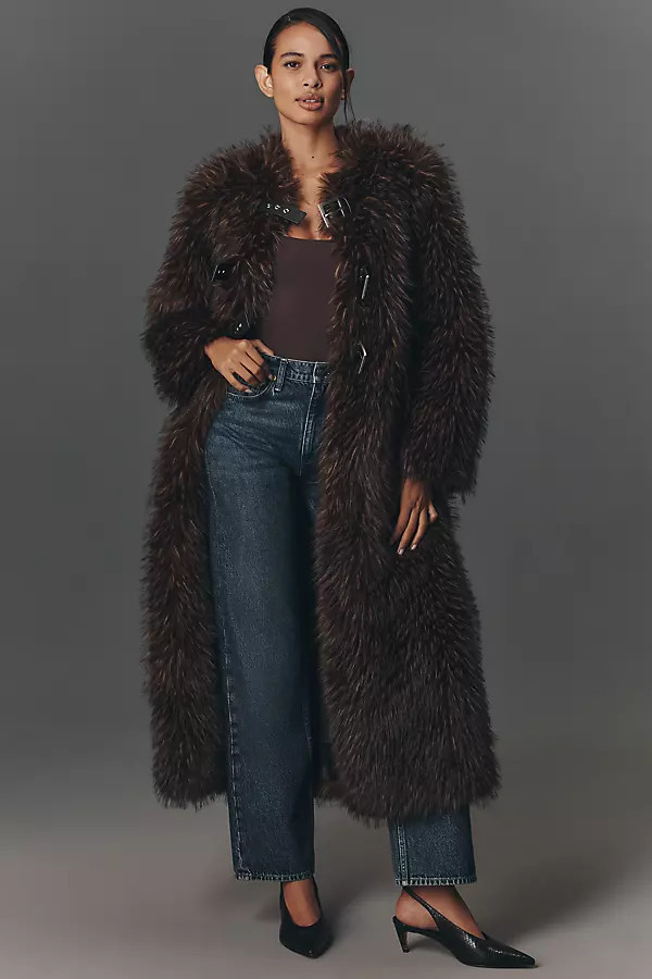 APPARIS Nolwen Faux Fur Maxi Coat | Anthropologie (US)