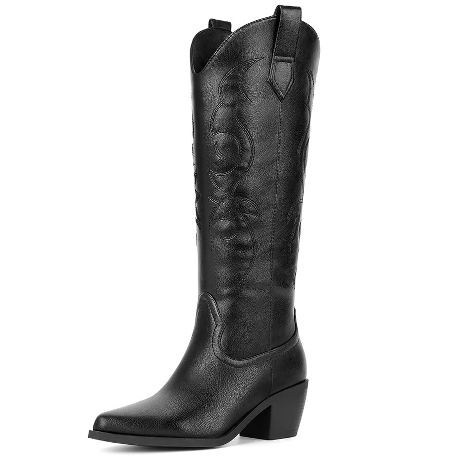 White Cowboy Boots for Women - Wide Calf Rhinestone Cowgirl Boots, Women Knee High Western Boots,... | Amazon (US)