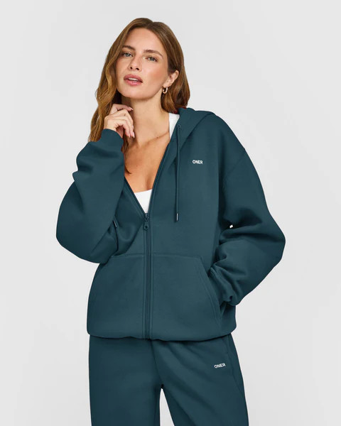 Foundations Zip Up Hoodie 
 Oil Blue | Oner Active (UK / US)