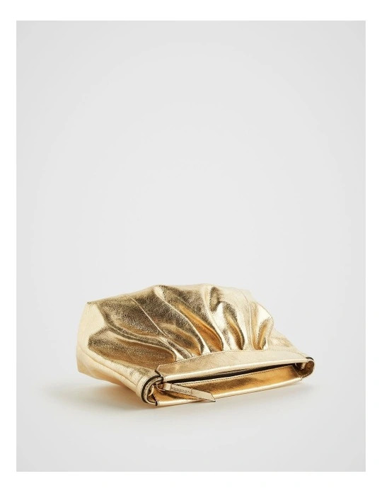 The Phillipa Leather Clutches in Gold | Myer