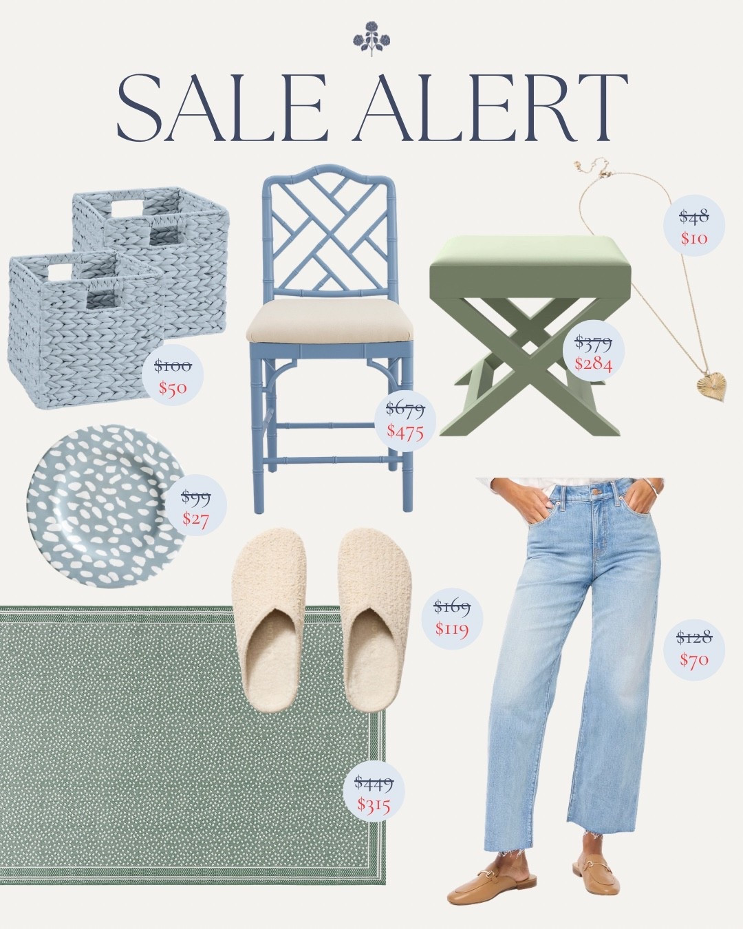 Presidents’ Day sales worth shopping!

Grandmillennial style, Grandmillennial decor, Ballard designs sale, classic style, blue and green decor,  x bench ottoman, j crew factory jeans, indoor outdoor rug, major sale, sale alert 
@Rothy's 

#LTKSaleAlert #LTKHome