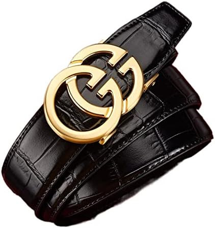 NA 2021 New Men's Double G Belt Men's Imitation Steel Comfort Click Belt Crocodile Belly Pattern ... | Amazon (US)