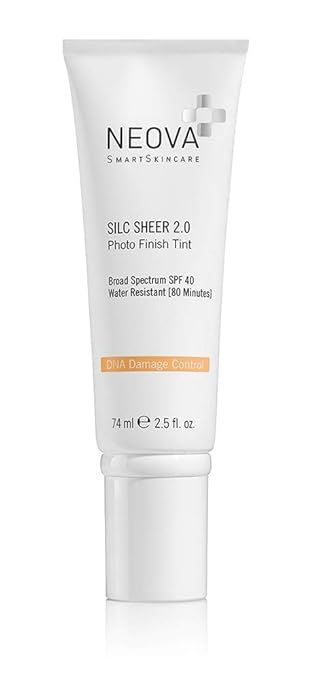 NEOVA SmartSkincare Silc Sheer 2.0 Tinted Sunscreen 2.5 fl oz | Broad Spectrum SPF 40 | Up To 80 ... | Amazon (US)
