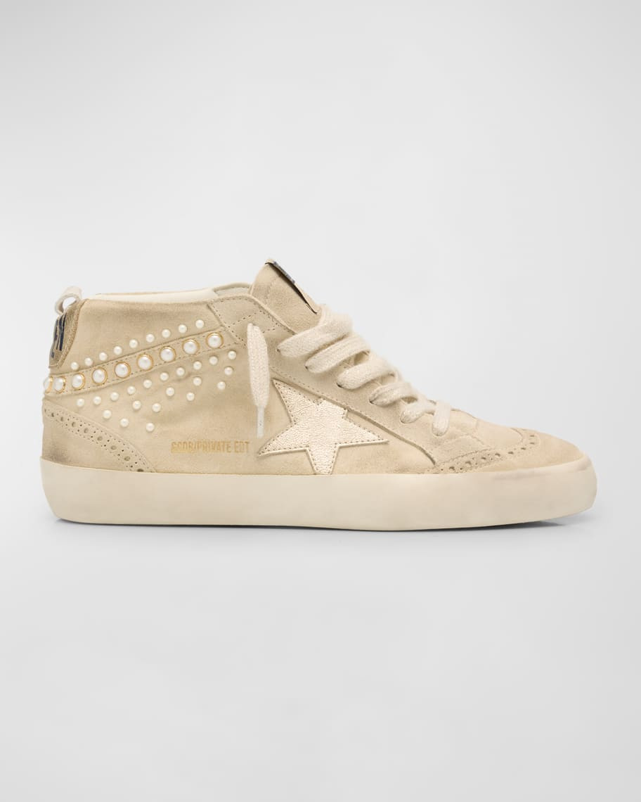 Golden Goose Midstar Suede Pearly Wing-Tip Sneakers | Neiman Marcus