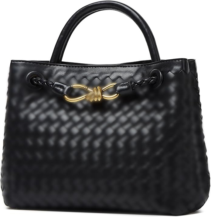 URAWOW Woven Bags for Women Bowknot Tote Hobo Shoulder Crossbody Bags PU Leather Handwoven Woven ... | Amazon (US)