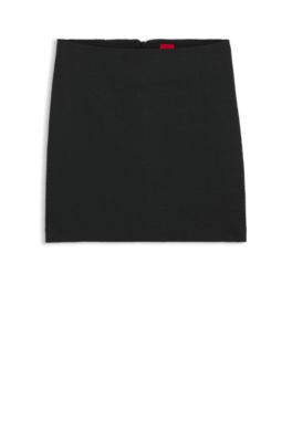 HUGO Mini skirt in bouclé fabric - Black Women's Mini Skirts size 12 | Hugo Boss (US)
