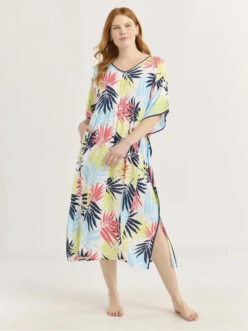 Joyspun Women’s Sleepwear Woven 46” Caftan Nightgown, S-4X - Walmart.com | Walmart (US)