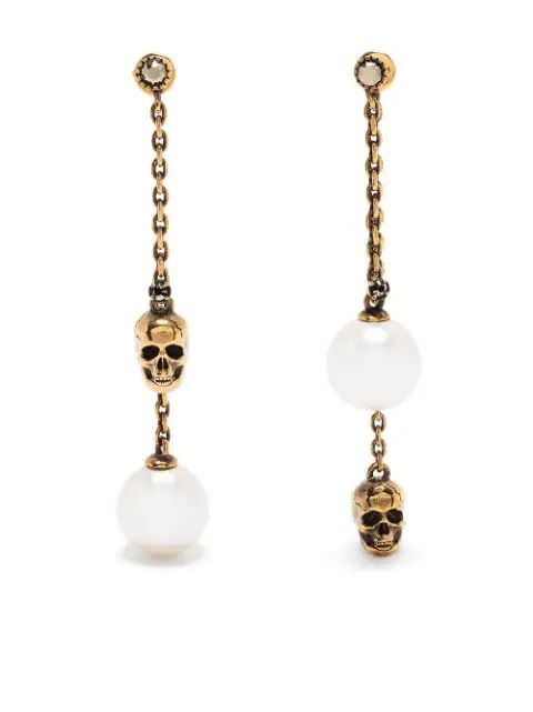 pearl skull drop earrings | Farfetch (AU)
