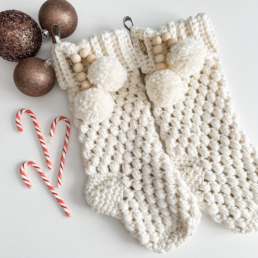 Crochet Pattern/ Bulky & Quick Puff Stitch Stocking - Etsy | Etsy (US)