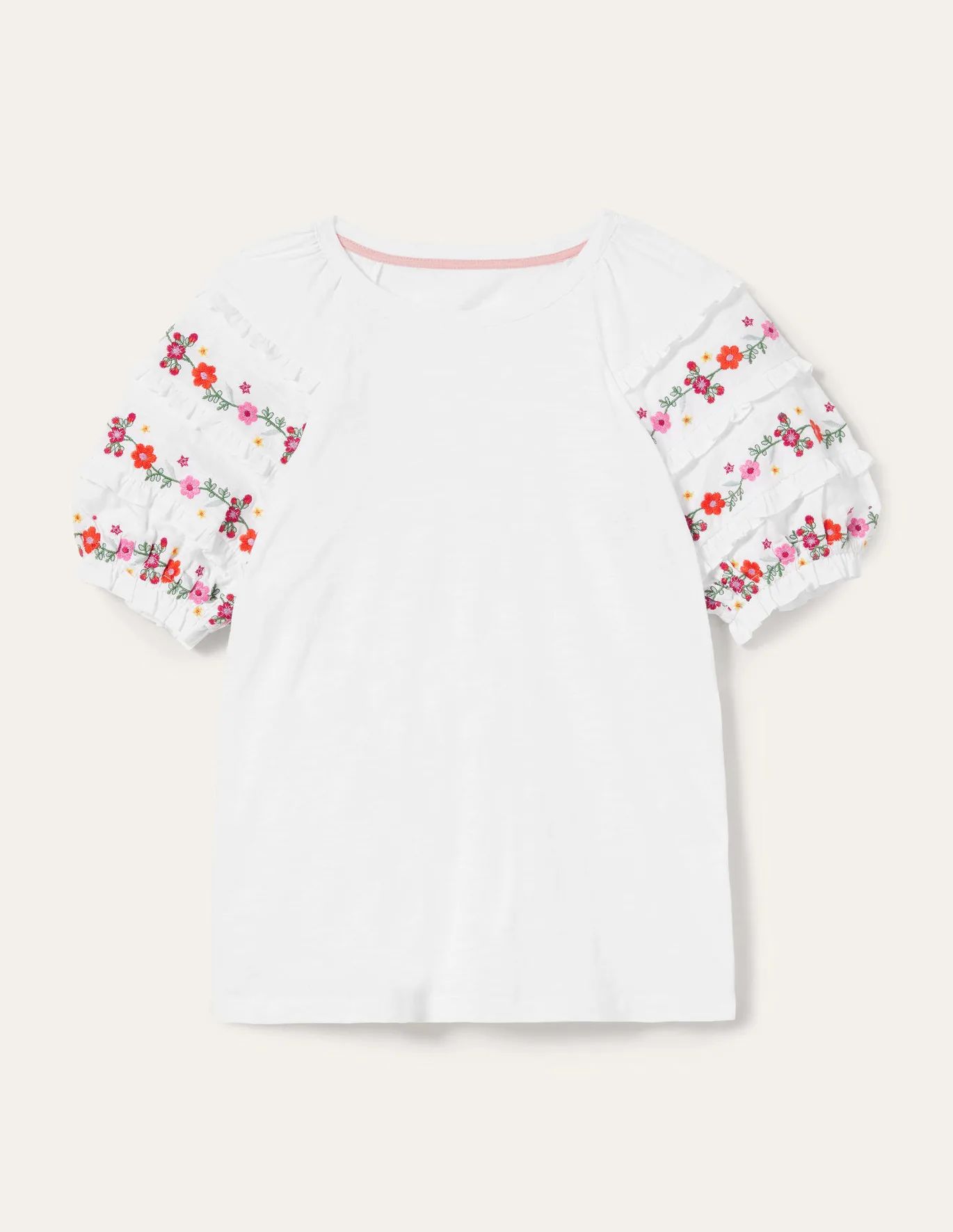 Embroidered Sleeve Jersey Top | Boden (US)