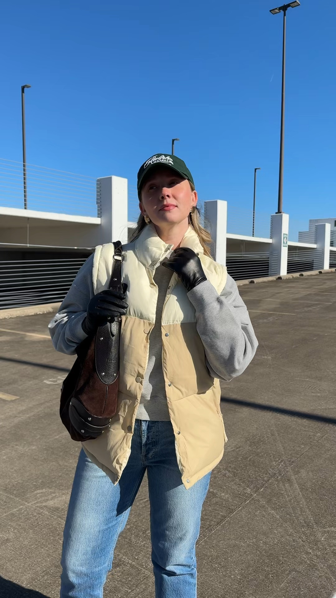 casual fit 🤍

straight leg jeans, casual style, metallic loafers, suede bag, down vest 

#LTKSaleAlert