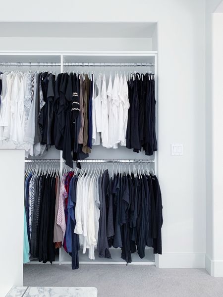 Streamlined hangers aren’t necessary to organize a closet, but it sure looks nice. AND you can find them at a great price point on Amazon as opposed to Container Store. 🤍 

#LTKhome #LTKstyletip #LTKfamily