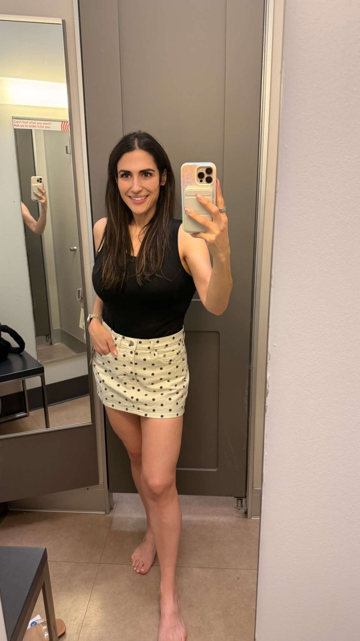 Black top + cream polka dot skirt outfit 🖤

Such an easy summer outfit for date night outfits, concert outfits, vacation outfits, and casual summer plans.

The skirt gives that denim mini skirt feel but softer and more comfortable. Easy to dress up with wedges or keep casual with sandals.

@Target

#LTKSaleAlert #LTKSeasonal #LTKootd