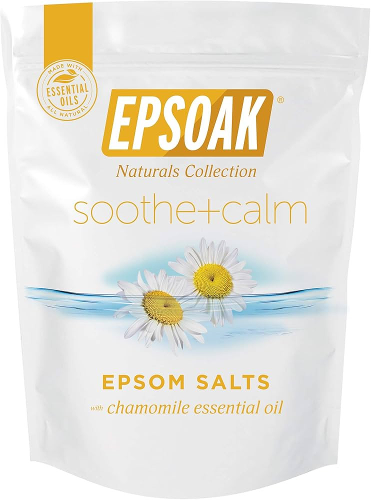 Epsoak Epsom Salt 2 lb. Magnesium Sulfate USP. Resealable Epsom Salt Bag Soothe + Calm, Made in T... | Amazon (US)