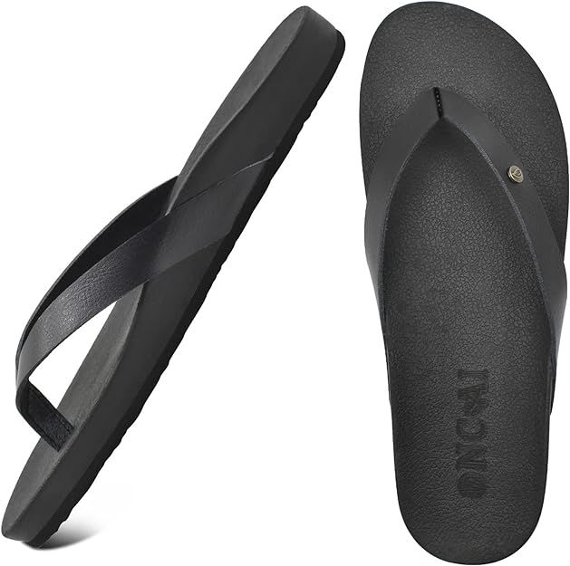 ONCAI Womens Flip Flops For Women Comfortable Leather Strap Yoga Mat Non-Slip Women's Thong Sanda... | Amazon (US)