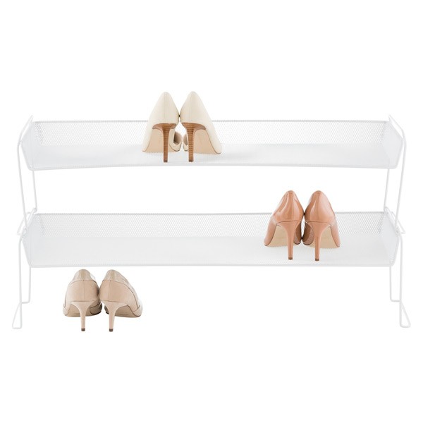 Click for more info about White Mesh Stackable Shoe Shelf