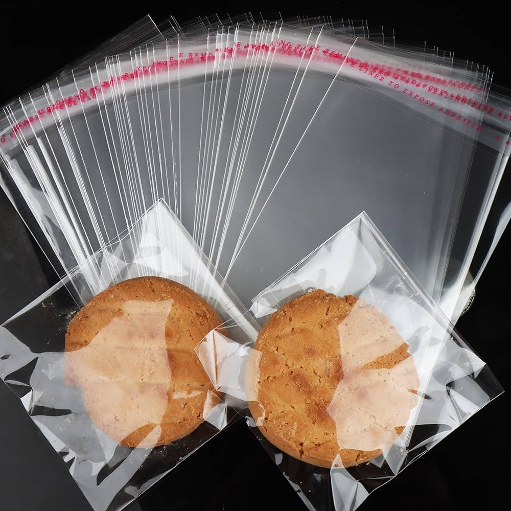 200Pcs Cookie Bags, Self Sealing Cellophane Bags 4x6 Inches, Resealable Treat Bags for Cookies, a... | Amazon (US)