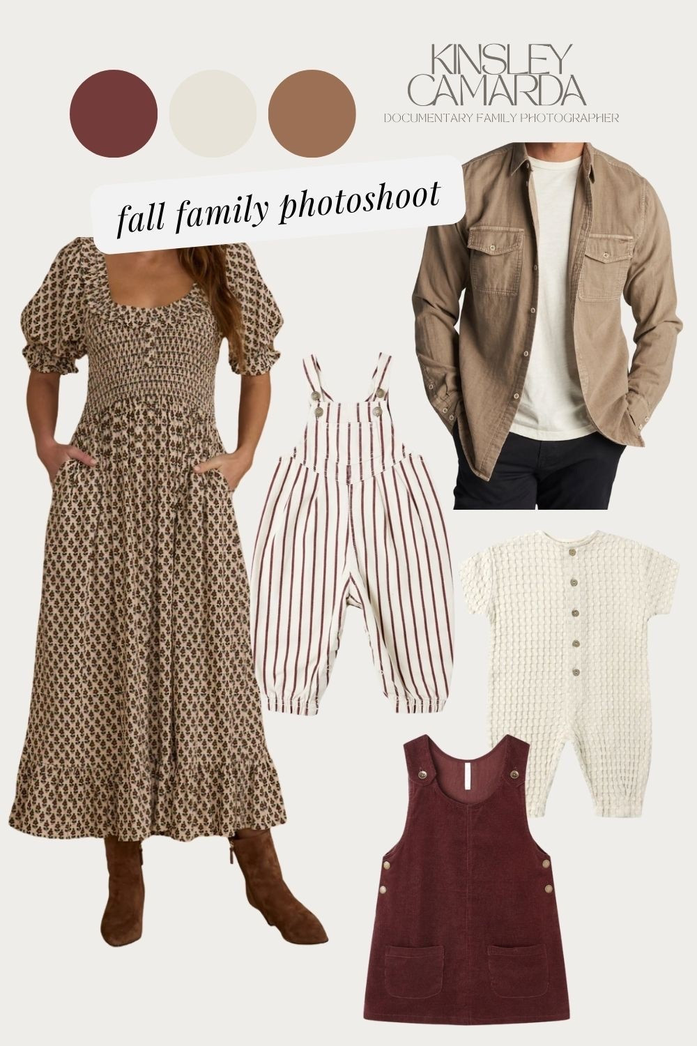 Burgundy and neutral fall family photos outfit board! 