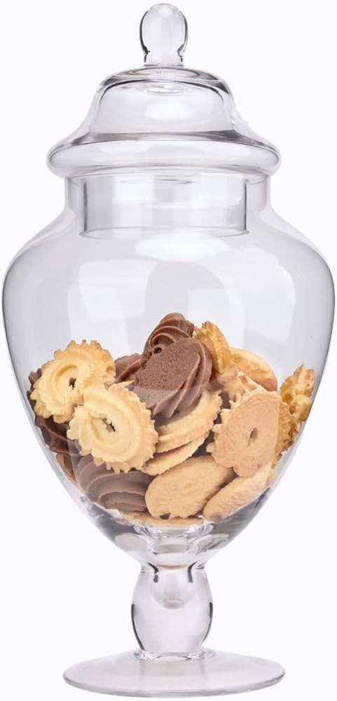 Clear Glass Apothecary Jars with Lid, Glass Candy Jar for Candy Buffet, Elegant Decorative Glass ... | Amazon (US)