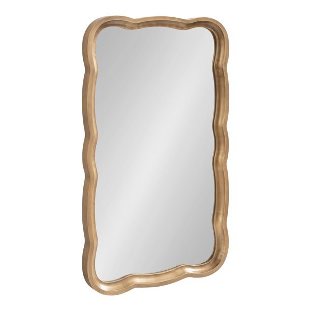 Kate and Laurel Hatherleigh Scallop Wooden Wall Mirror, 24 x 38, Antique Gold, Farmhouse Scallope... | Walmart (US)