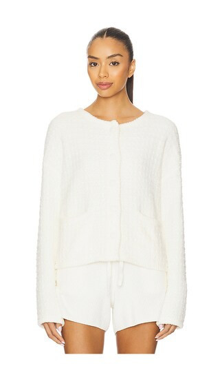 Barefoot Dreams CozyChic Textured Button Front Cardigan in White. - size S | Revolve Clothing (Global)