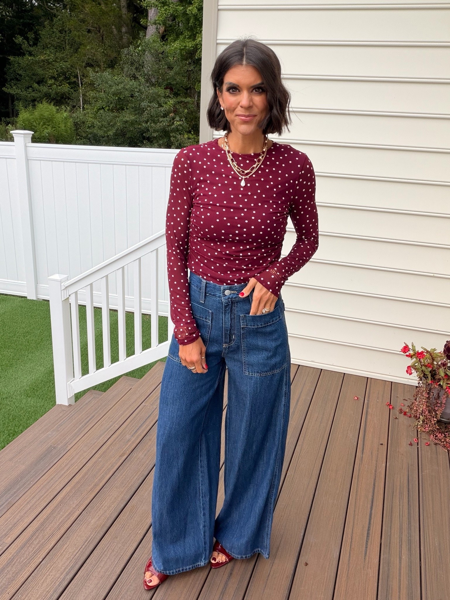 Target top on sale for $12! Size xs 
Size 0 in jeans

#LTKSaleAlert #LTKSeasonal #LTKootd