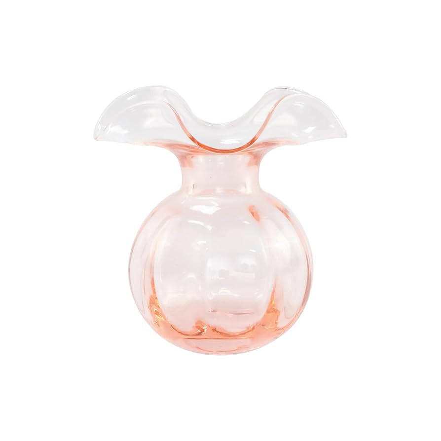 Vietri Hibiscus Glass Pink Bud Vase, 5.5" H Glass Flower Vase, Living Room Decor Glass Vase | Amazon (US)