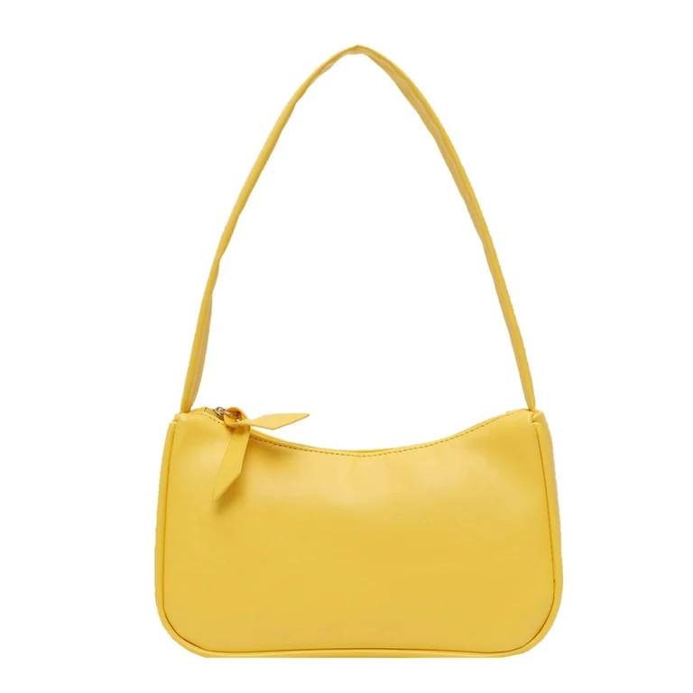 Simple Elegant Women Small Shoulder Bag Pure Color Sling Handbags (Yellow) | Walmart (US)