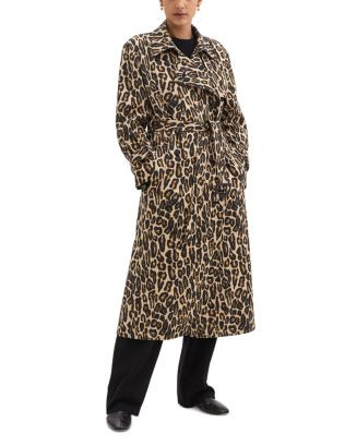 Theory Animal Print Wool Stretch Trench Coat  | Bloomingdale's Women | Bloomingdale's (US)