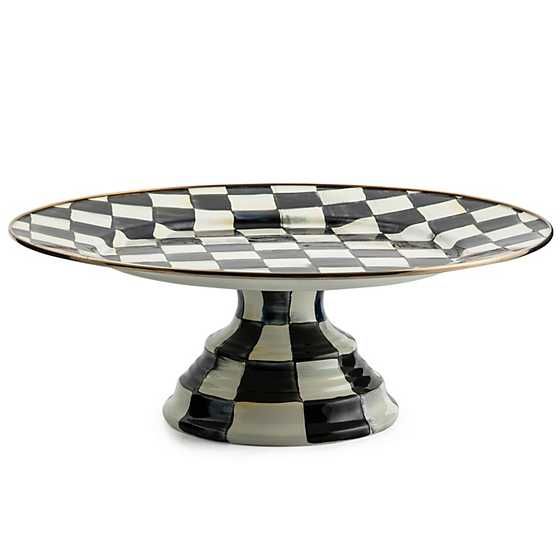 Courtly Check Enamel Pedestal Platter - Large | MacKenzie-Childs