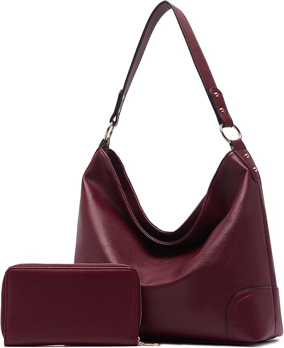 Hobo Purses for Women With Matching Wallet – Soft Hobo Handbag Set Shoulder bag – Womens Satc... | Amazon (US)