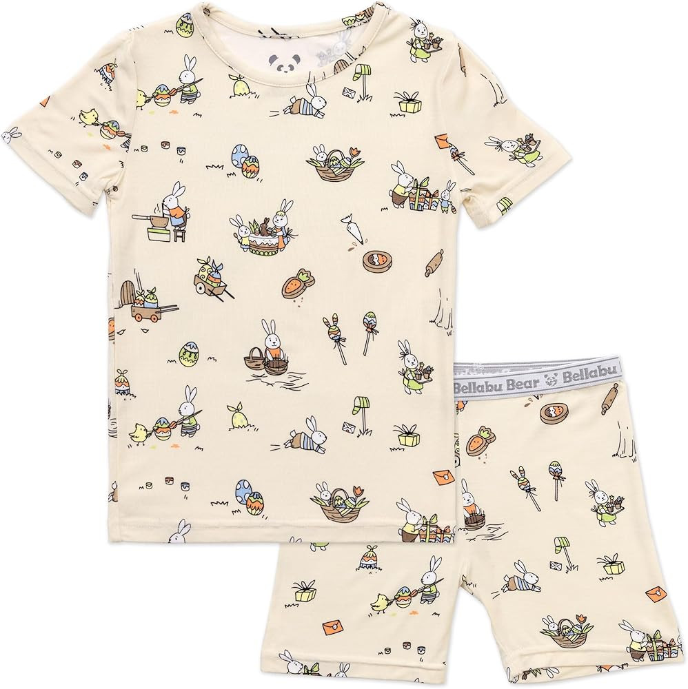 Bellabu Bear Kids Shorts Set for Boys & Girls, Matching Family Pajamas, Rayon from Bamboo | Amazon (US)
