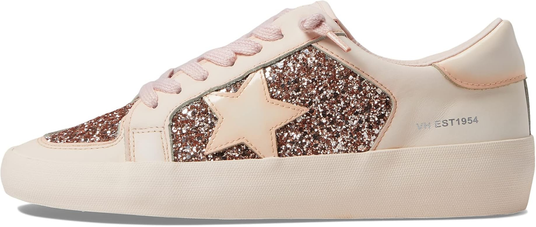 VINTAGE HAVANA Womens Alexis 1 Glitter Lace Up Sneakers Casual Casual - Beige | Amazon (US)