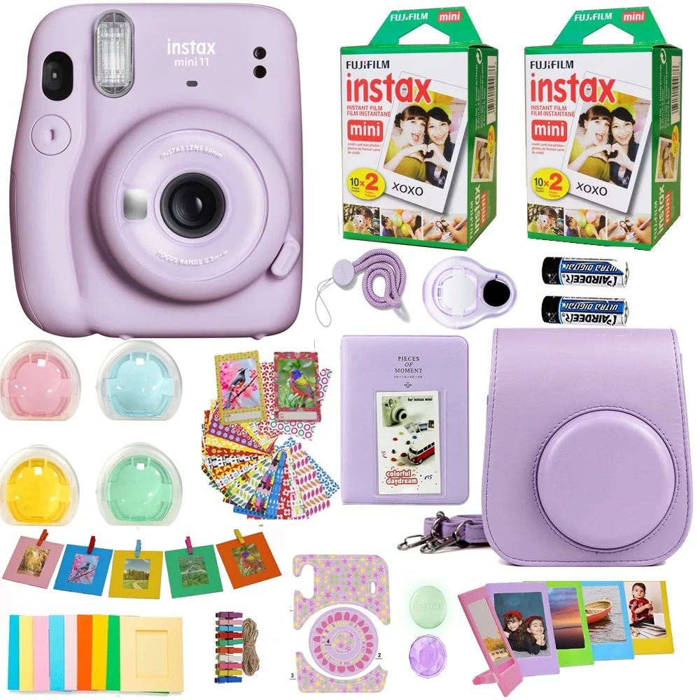 Fujifilm Instax Mini 11 Lilac Purple Camera with Fuji Instant Film Twin Pack (40 Pictures) + Purp... | Walmart (US)