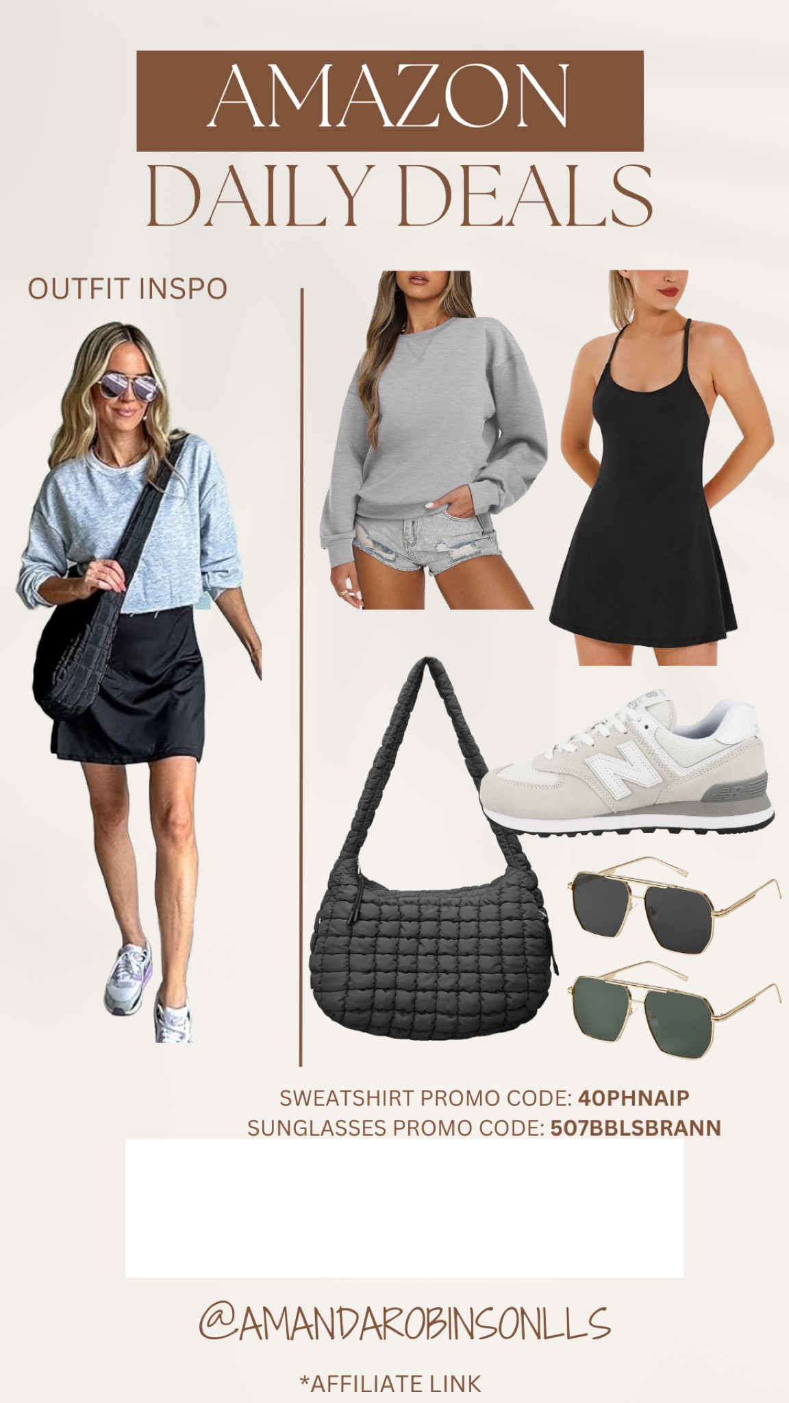 Amazon Daily Deals
Crewneck sweatshirt and athletic dress outfit inspo 

#LTKStyleTip #LTKActive #LTKSaleAlert